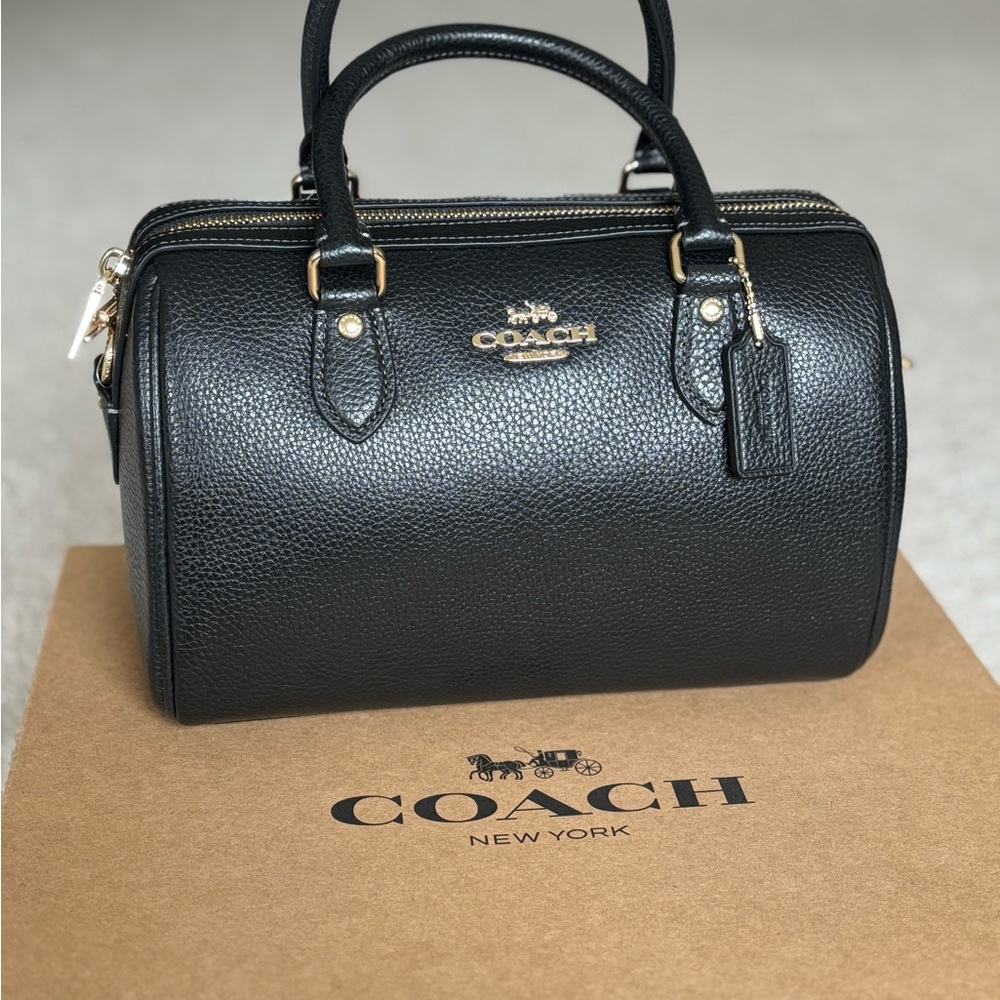 Coach Black Pebbled Leather Satchel